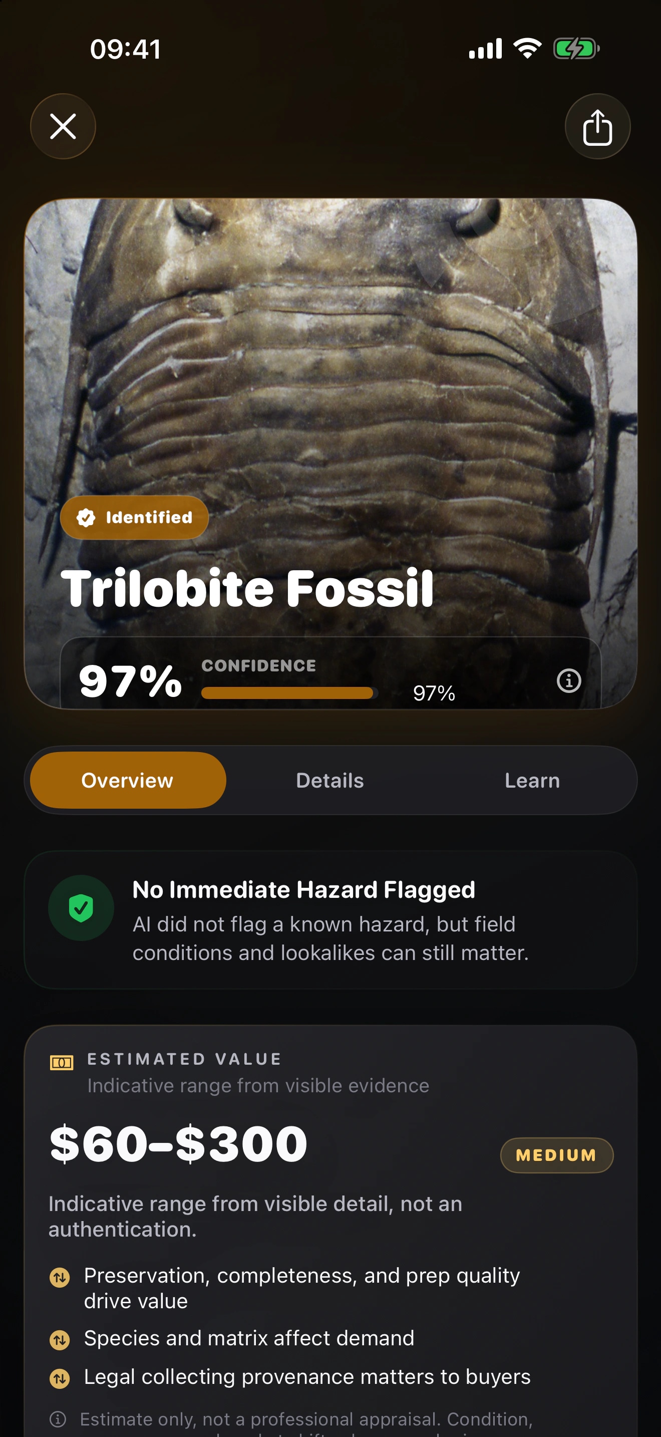 Fossilr AI: Fossil ID: Compare the fossil