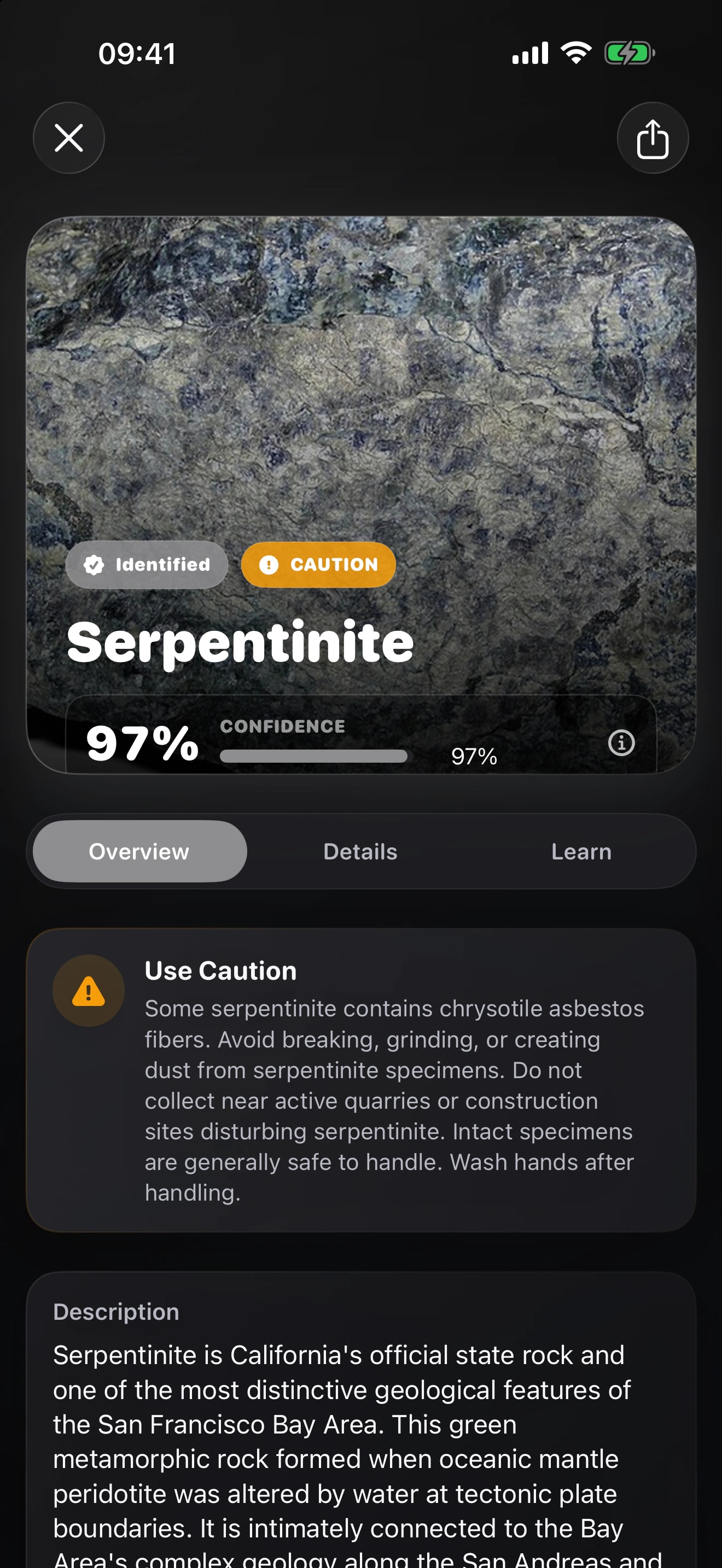 Rockr AI: Rock Identifier: Compare the specimen