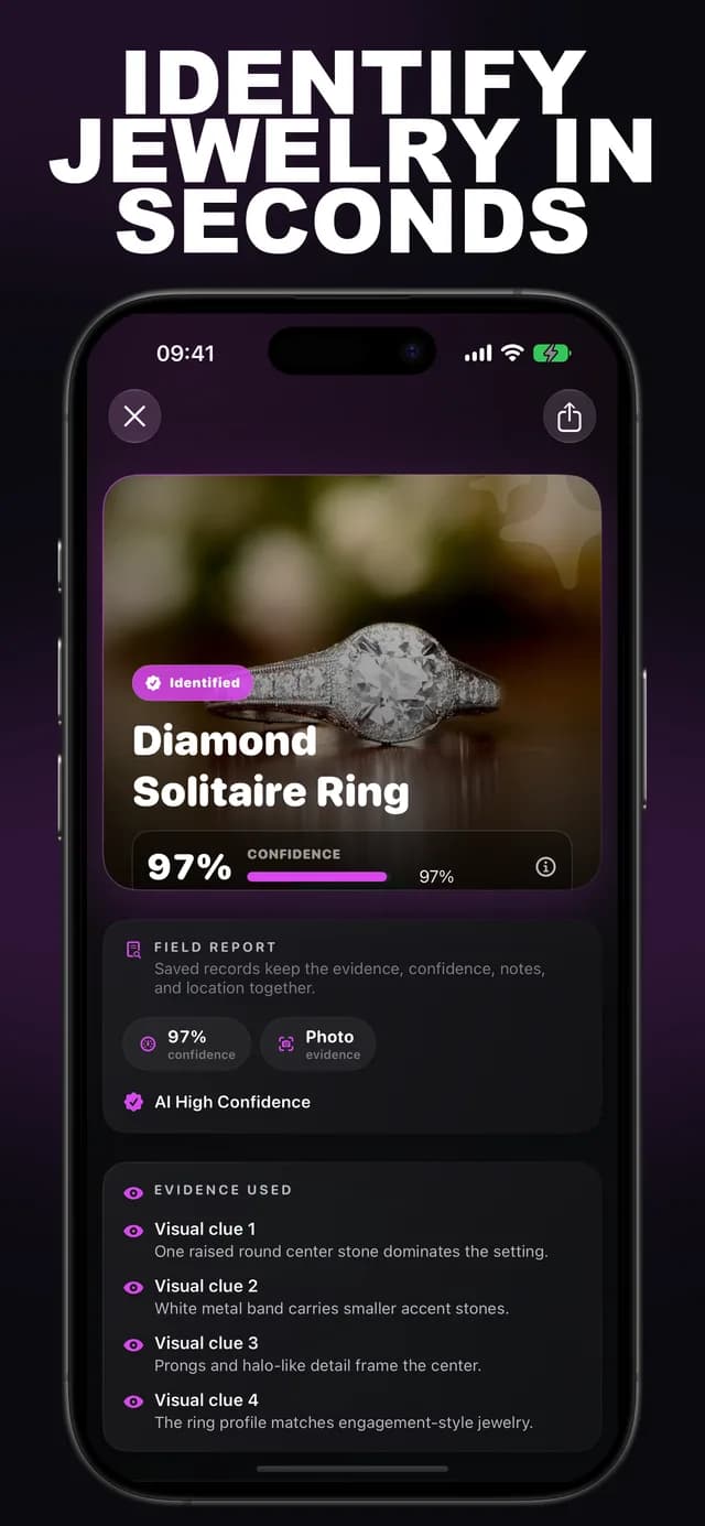 Jewelr AI: Jewelry ID screenshot 1: piece of jewelry identification