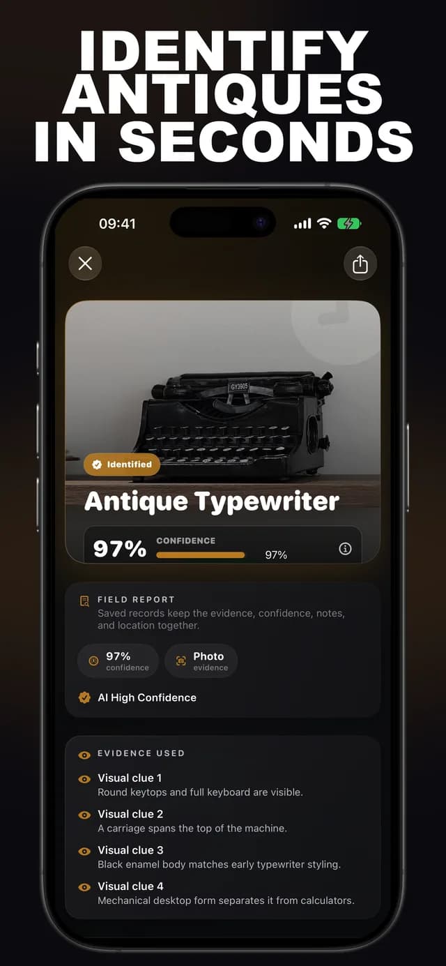 Relicr AI: Antique ID screenshot 1: antique identification