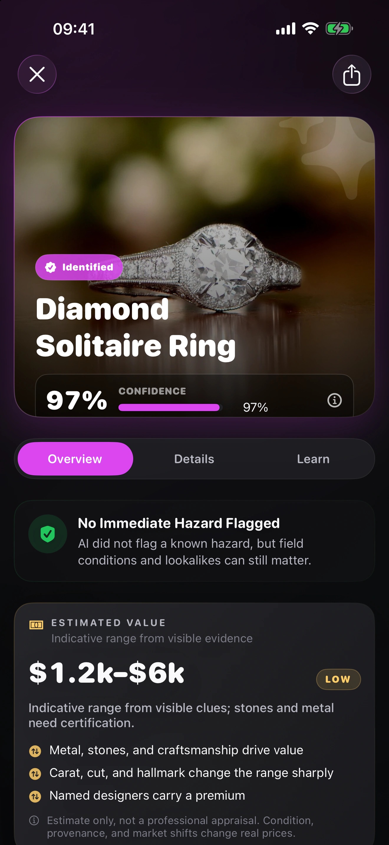 Jewelr AI: Jewelry ID: Compare the piece